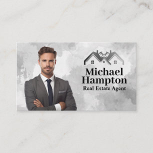 Carte De Visite Homme d'affaires en costume Logo immobilier