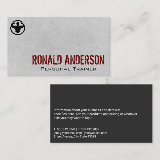 Carte De Visite Homme Flextant les deux bras | Fitness (Devant / Derrière)