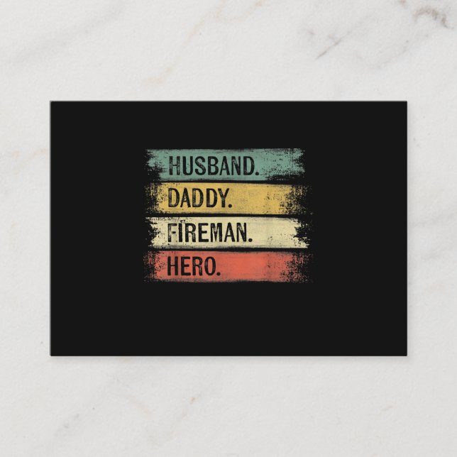 Carte De Visite Homme Mari Daddy Fireman Hero Pompier (Devant)