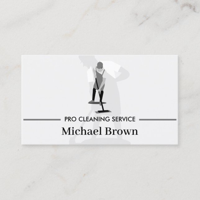 Carte De Visite Hommes Gris Nettoyage Professionnel Concierge Entr (Devant)