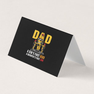 Carte De Visite Hommes Papa Fils Premier héros Filles Premier amou