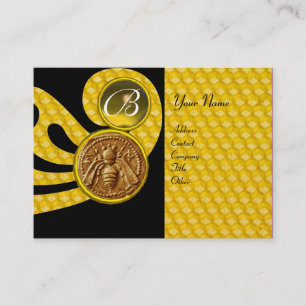 CARTE DE VISITE HONEY BEE, BEEKEEPER APIARIST MONOGRAMME