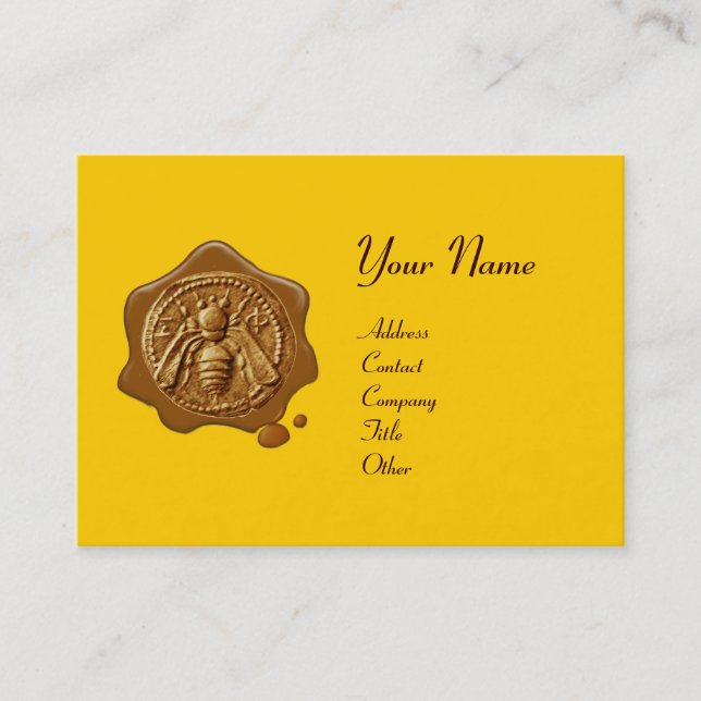CARTE DE VISITE HONEY BEE WAX SEAL, BEEKEEPER APIARIST (Devant)