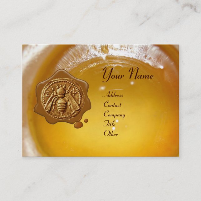 CARTE DE VISITE HONEY BEE WAX SEAL, BEEKEEPER APIARIST (Devant)
