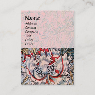Carte De Visite HONEYSUCKLE, rouge rose blanc