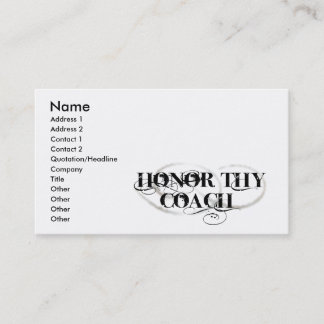 Carte De Visite Honorez Thy entraîneur