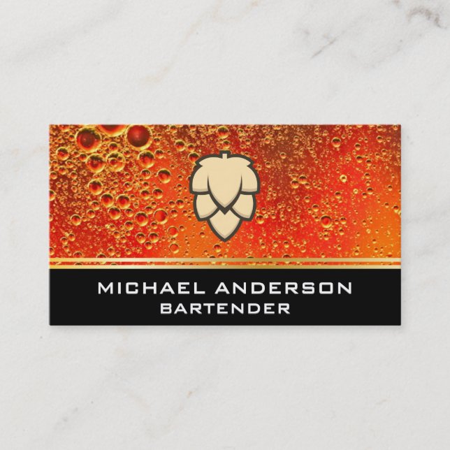 Carte De Visite Hop | Boeuf de blé | Amber Ale Beer (Devant)