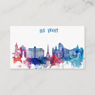Carte De Visite Horizon de Las Vegas d'aquarelle