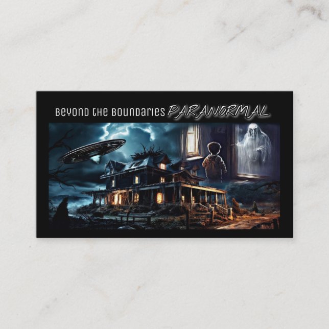 Carte de visite horizontal Dee Paranormal avec pho (Devant)