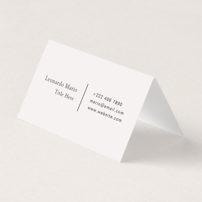 Carte de visite horizontale pliée professionnelle (Back)