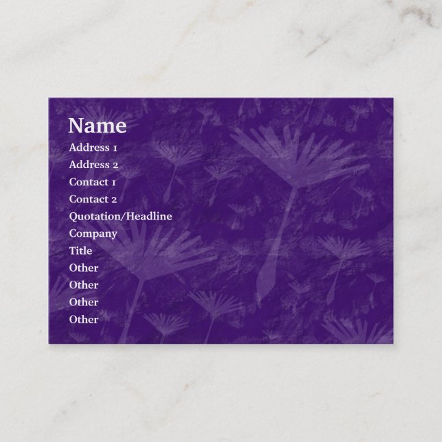 Carte De Visite Horloge Dandylion Rocheuse - Violet - Customisé (Devant)