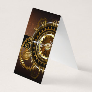 Carte De Visite Horloge Steampunk avec des engrenages anciens