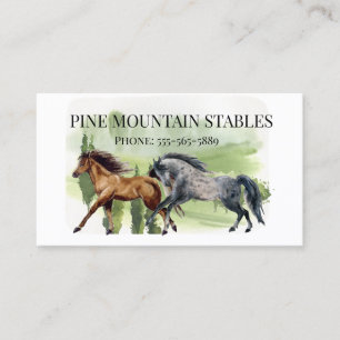 Carte De Visite Horse Aquarelle Écurie Écurie Ouest