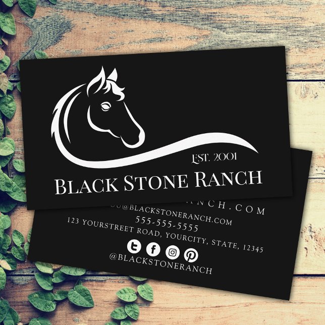 Carte De Visite Horse ranch logo equestrian stable branding (Créateur téléchargé)