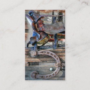 Carte De Visite Horse Saddle Horseshoe
