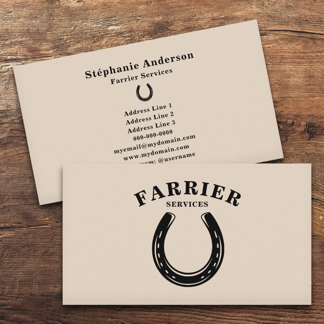 Carte De Visite Horseshoe Farrier (Horseshoe Farrier Business Card)