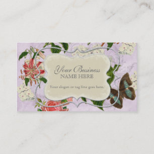 Carte De Visite Hortensia rose du papillon n de lis vintage