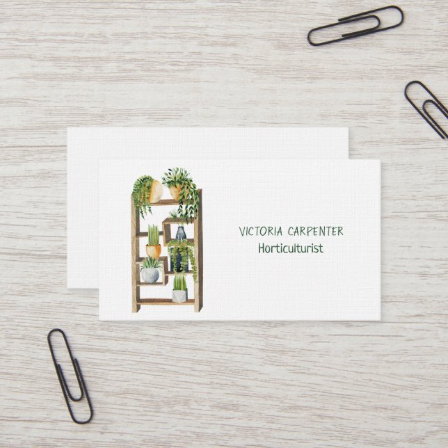 Carte De Visite Horticulteur Plantes verts (Devant/Arrière en situation)
