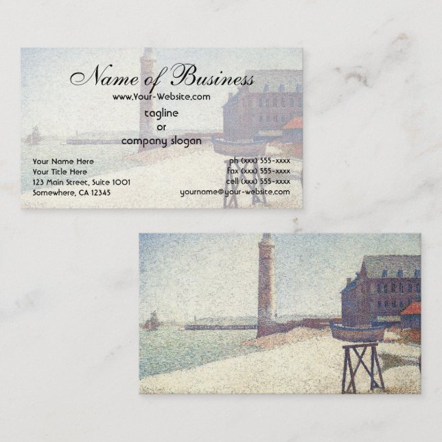 Carte De Visite Hospice et phare à Honfleur par Seurat (Devant / Derrière)