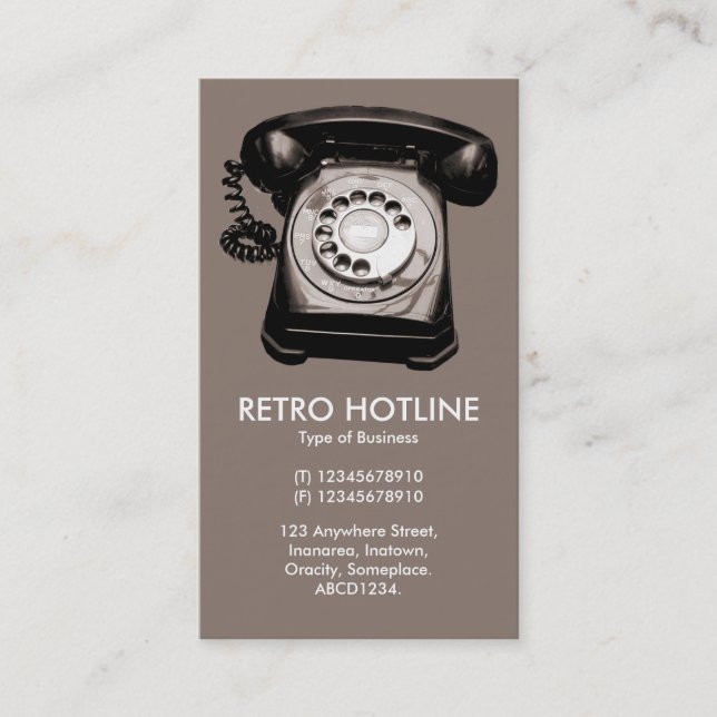 Carte De Visite Hot Line - (8A796F) (Devant)