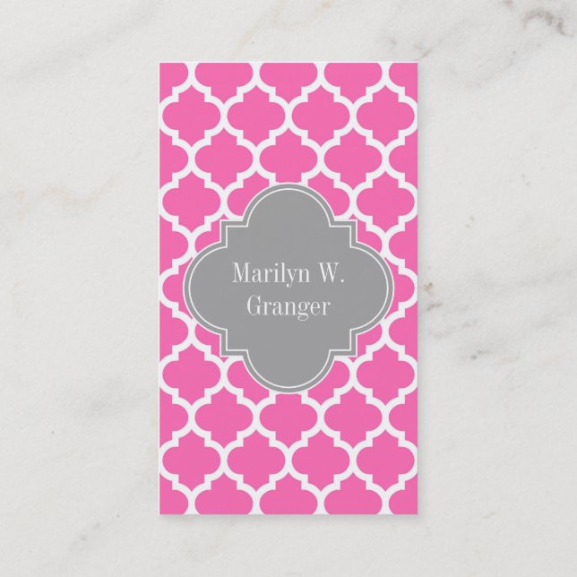 Carte De Visite Hot Pink2 Whisky Marocain #5 Dark Grey Nom Monogra (Dos)