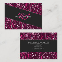 Hot pink damascus abstract swirls Custom Monogram