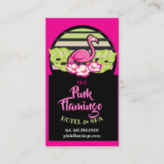 Carte De Visite HOT PINK FLAMANT ROSE Tropical Feuille Fête Cadeau