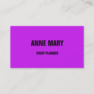 Carte De Visite Hot Pink Purple Black Mariage Planificateur d'évén