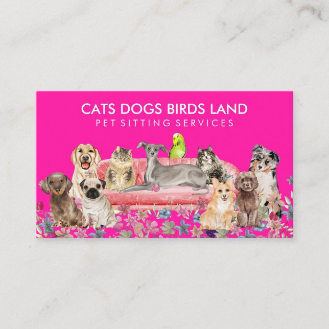 Carte De Visite Hôtel de pension pour animaux conviviaux pour oise (Devant)