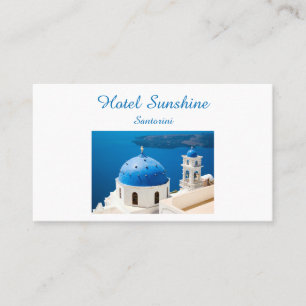 Carte De Visite Hotel Greece Church Santorini bleu photo et texte