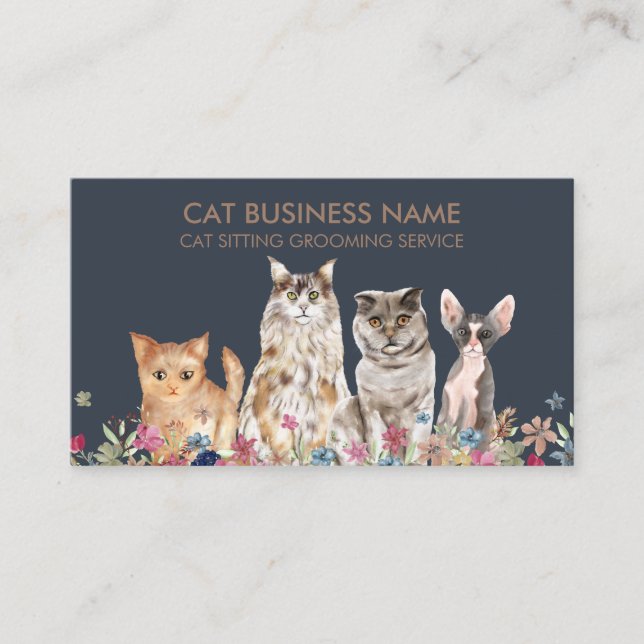 Carte De Visite Hôtel pour chats de luxe Service aux invités (Devant)