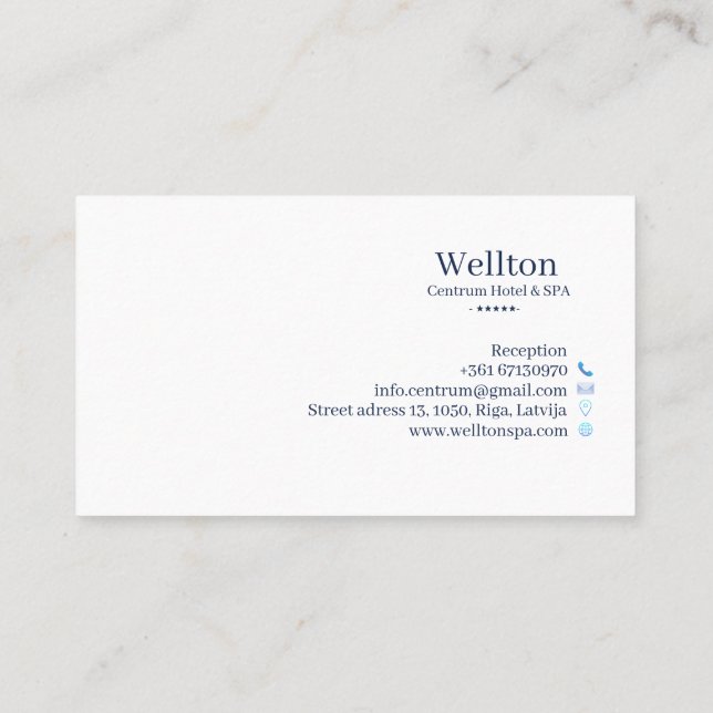 Carte de visite hôtellerie & spa (Dos)