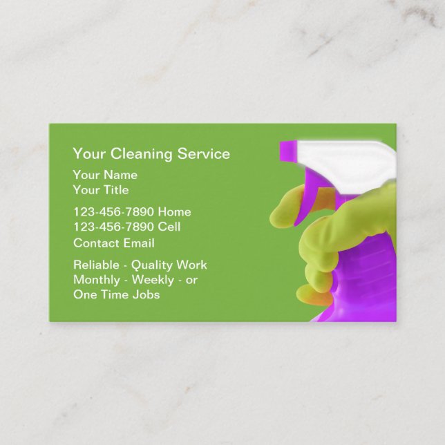 Carte De Visite House Cleaning Bold Simple Business Cards (Devant)