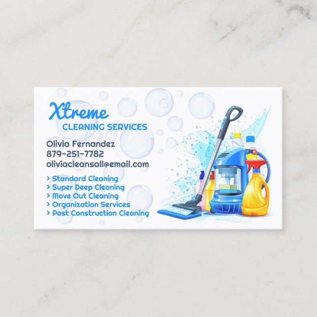 Carte De Visite House Cleaning Business Card Template (Devant)