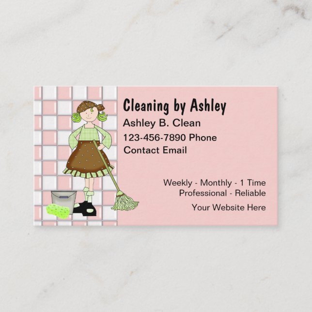 Carte De Visite House Maid Retro Business Cards  (Devant)