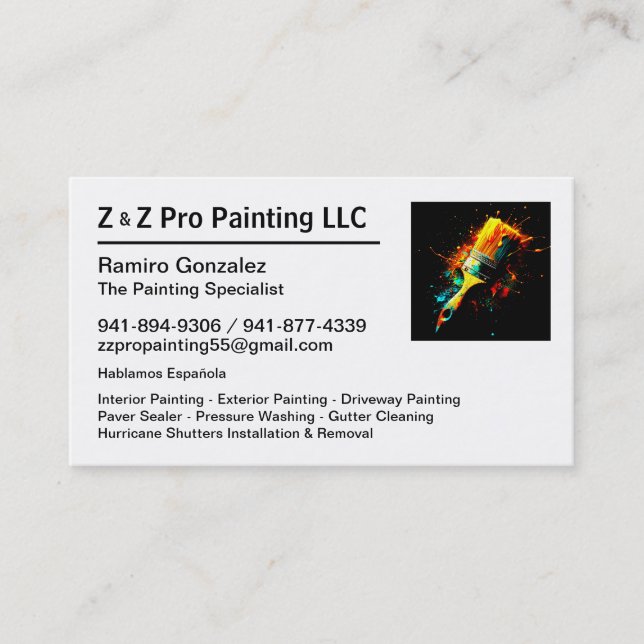 Carte De Visite House Painter Gonzalez Business Card (Devant)