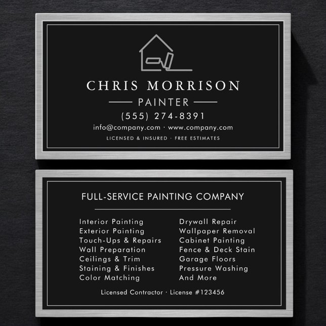 Carte De Visite House Painter Metal Painting Service (Créateur téléchargé)