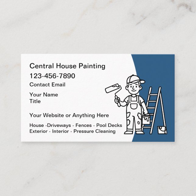 Carte De Visite House Painter Modern Simple Business Cards (Devant)