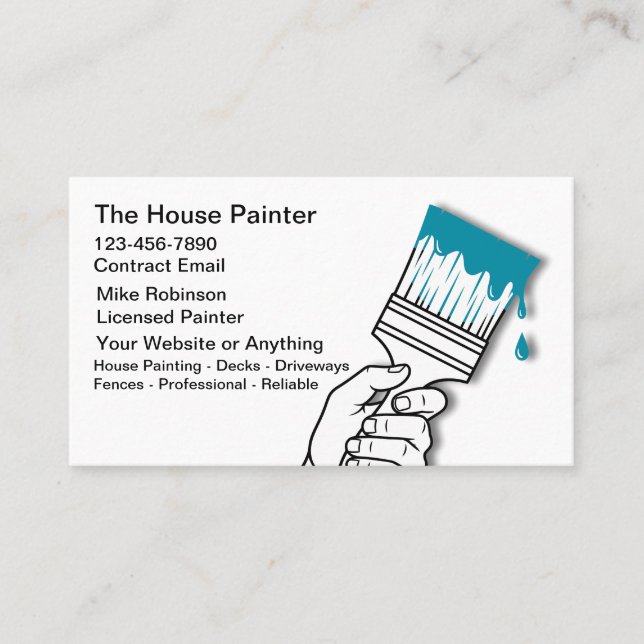 Carte De Visite House Painter Unique Modern Business Cards (Devant)
