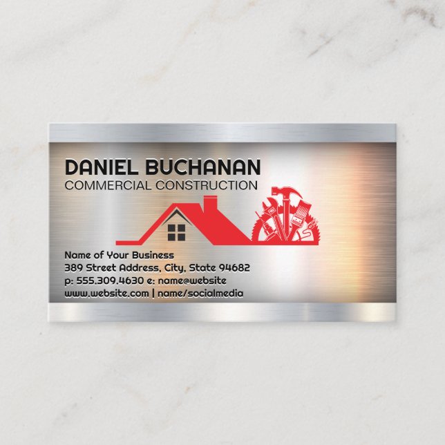Carte De Visite House Roof | Hand Tools | Construction (Devant)