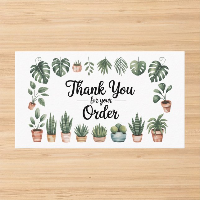 Carte De Visite Houseplant Small Business Thank You Business Card (Créateur téléchargé)