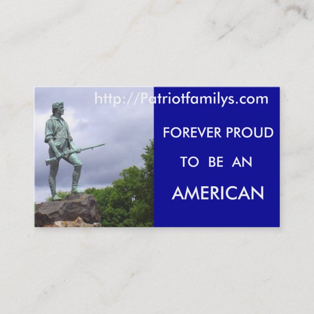 Carte De Visite http://Patriotfamilys.com.. (Devant)