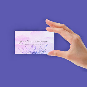 Carte De Visite Huiles essentielles aquarelle violette