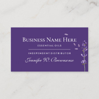 Carte De Visite huiles essentielles d'aromathérapie violettes Lava