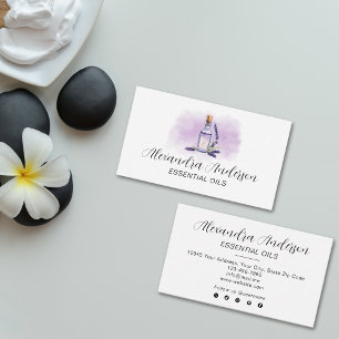 Carte De Visite Huiles essentielles de lavande à l'aquarelle Viole