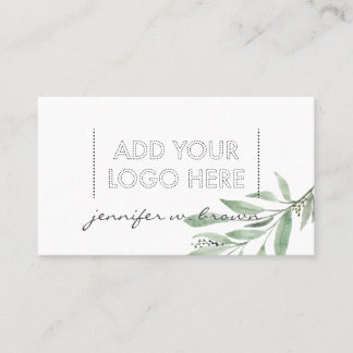 Carte De Visite Huiles essentielles Floral vert élégant logo boho