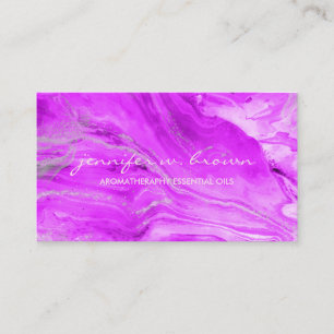 Carte De Visite huiles essentielles personnalisées aquarelle marbr