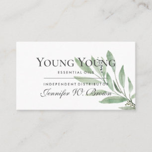 Carte De Visite Huiles essentielles vertes élégantes boho florales