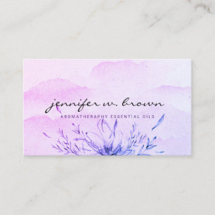 Carte De Visite Huiles essentielles violet d'aquarelle de fleurs h