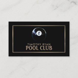 Carte De Visite Huit Bal, Pool Club, Pool Player